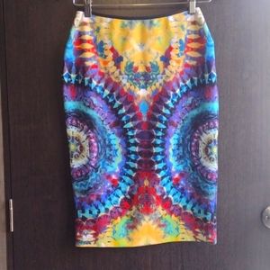 Bisou Bisou Tye Dye Pattern Pencil Skirt Size S